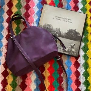 Free People Boho Purple Leather Shoulder Strap Bag